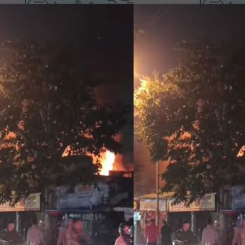 VIDEO: Ngerinya Kebakaran Hantam Warung Makan Ayam Geprek di Depok, Pegawai Kritis