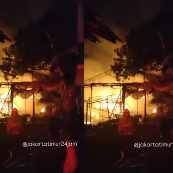 Kebakaran Mengerikan Hantam Gudang Penyewaan Tenda di Batu Ampar