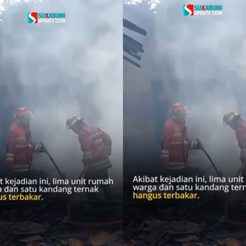 VIDEO: Kebakaran Mengerikan Hantam 5 Rumah di Sukabumi