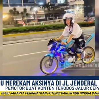 Viral! Pengendara Motor Terobos Jalur Cepat Sudirman Demi Konten, Polisi Akan Tindak Tegas