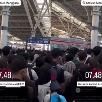 Lautan Manusia Penuhi Stasiun Manggarai Imbas KRL Anjlok di Jakarta Kota