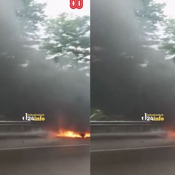 Kecelakaan Maut Mobil Terbakar Tol Jakarta-Cikampek Siang Ini