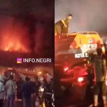 Gedung SPKT Polres Banjarbaru Kebakaran Hebat, Pemadaman Masih Berlangsung