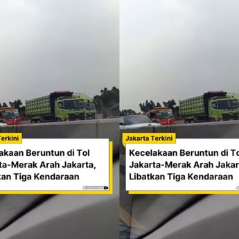 Kecelakaan Beruntun Tiga Mobil di Tol Jakarta-Merak Siang Ini