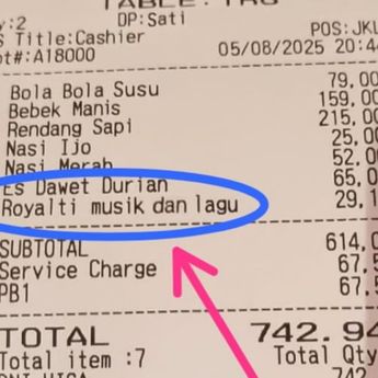 Viral Struk Restoran Cantumkan Biaya Royalti Musik Rp29 Ribu, Netizen Singgung Musik di Bus