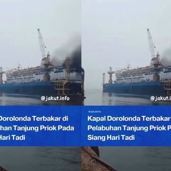Kapal Motor Dorolonda Terbakar di Pelabuhan Tanjung Priok