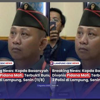 Bunuh 3 Polisi di Lampung, Kopda Basarsyah Divonis Mati
