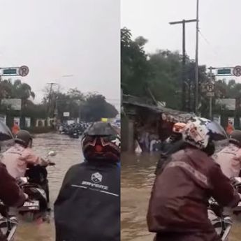Banjir Rendam Jalan Jatake Tangerang Usai Diguyur Hujan