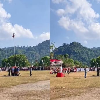 Siswa SD di Lampung Panjat Tiang 12 Meter Selamatkan Jalannya Upacara Kemerdekaan