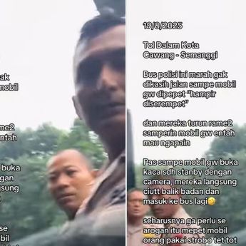 VIDEO: Viral! Rombongan Polisi Diduga Marah Gegara Tak Dikasih Jalan