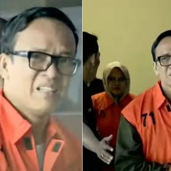 Tangis Wamenaker Noel Pakai Rompi Bertuliskan "Tahanan KPK"