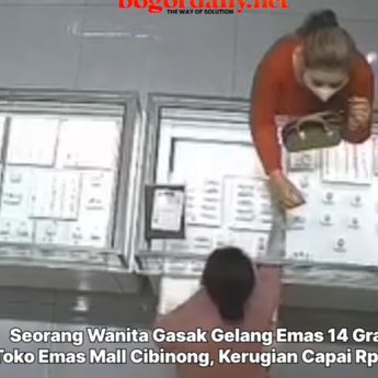 VIDEO: Wanita Penampilan Hedon Bawa Kabur Emas 14 Gram di Mal Cibinong
