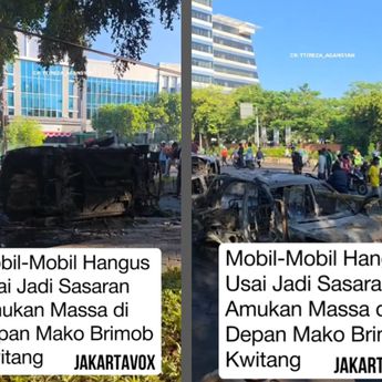 VIDEO: Penampakan Mobil-mobil Polisi Hangus Terbakar