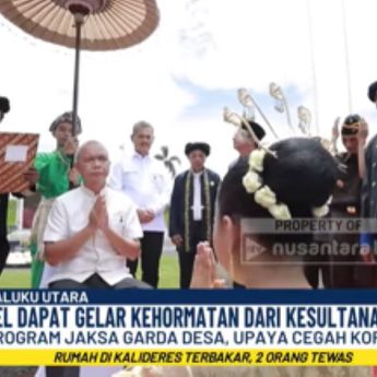 Jamintel Reda Manthovani Dianugerahi Gelar Adat Kehormatan "Nau Ngara Mabenu" dari Kesultanan Ternate