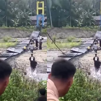 VIDEO: Rombongan Pengantin Jatuh Saat Jembatan yang Dilalui Tiba-tiba Putus