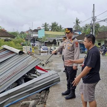 Polres Tabanan Catat 5 Rumah Ambruk dan 33 Rusak Berat Akibat Banjir