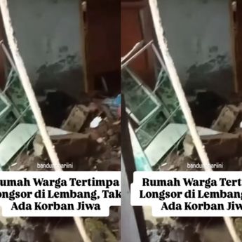 VIDEO: Rumah Warga di Lembang Tertimpa Longsor