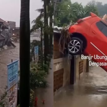 Banjir Parah Hantam Denpasar, Rumah Terendam hingga Bangunan Ambruk