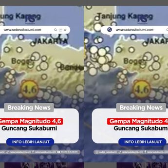 Gempa Bumi Magnitudo 4,6 Guncang  Sukabumi