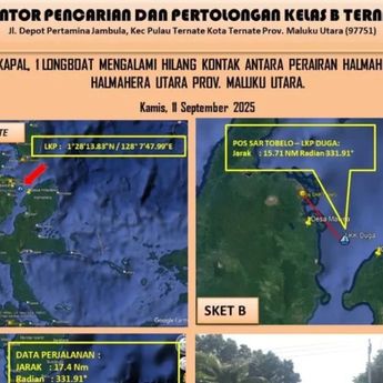 Kamis, Long Boat Hilang Kontak di Perairan Halmahera, 10 Penumpang Dicari