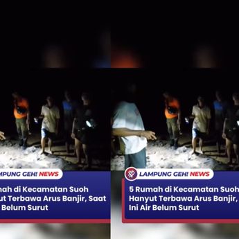 VIDEO: Banjir Hantam Lampung Barat, 5 Rumah Hanyut