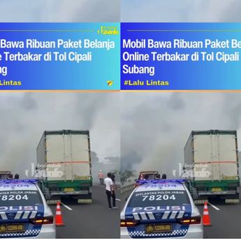 Truk Pengangkut Ribuan Paket Belanja Online Terbakar di Cipali