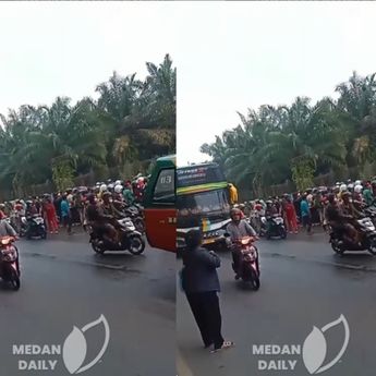 VIDEO Wanita Tewas Terlindas Bus di Medan