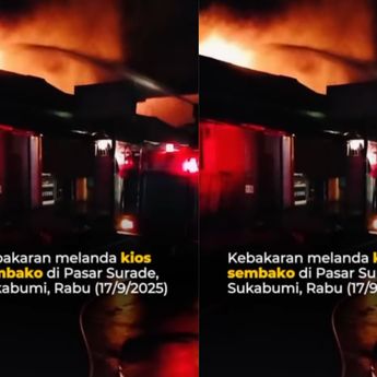 VIDEO: Ngerinya Kebakaran Hantam Toko Sembako di Sukabumi