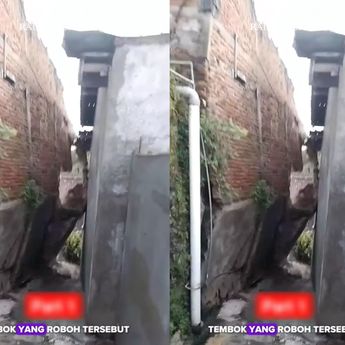 VIDEO: Diguyur Hujan, Detik-detik Rumah Warga Ambruk di Semarang