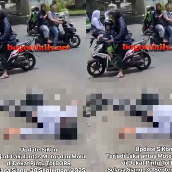 Pemotor Vixion Meregang Nyawa Hantam Mobil di Bogor