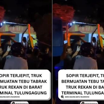 Ngeri! Sopir Terjepit dalam Kecelakaan Truk di Tulungagung