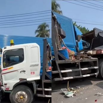 6 Kendaraan Tabrakan Beruntun di Sukabumi, Lalu Lintas Lumpuh Total