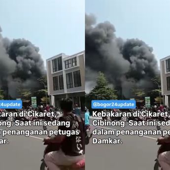 Kebakaran Hebat Hantam Bangunan Ruko di Cikaret Bogor