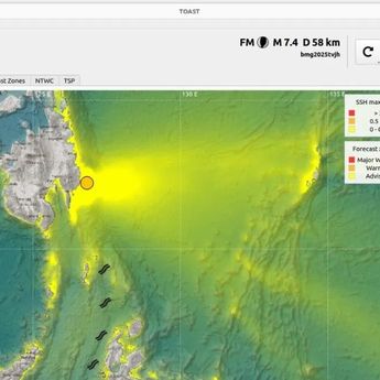 Sistem Deteksi Dini Tsunami RI Efektif Catat Gelombang Akibat Gempa Laut Filipina
