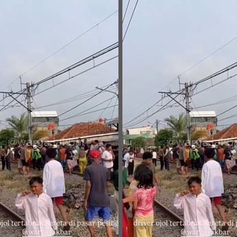 Pemotor Tewas Dihantam Kereta di Perlintasan Pasar Pesing Sore Ini