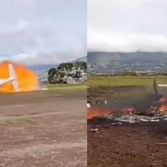 Detik-detik Pesawat Kecil Meledak di Venezuela Barat, 2 Pilot Tewas di Tempat