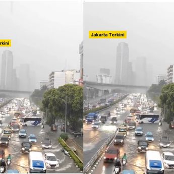 VIDEO: Banjir di Jalan Gatot Subroto Sore Ini