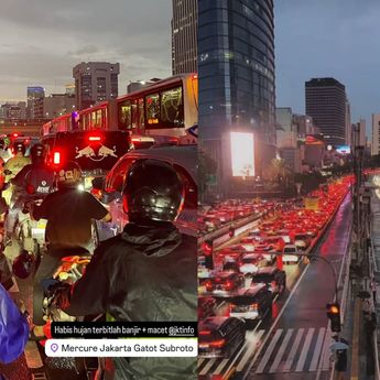 Banjir Bikin Jakarta Macet Total, Warga Keluhkan Jalanan Stuck Berjam-jam