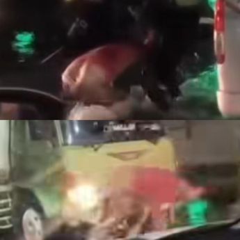 Viral! 2 Sopir Baku Hantam di Tengah Banjir Jalan Raya Demak–Semarang