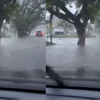 Banjir Parah di Jalan Poros Perintis Kemerdekaan Makassar