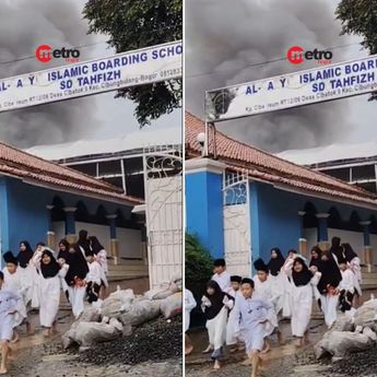 Pondok Pesantren Al-Basyir Islamic Boarding School Kebakaran, Santri Berhamburan