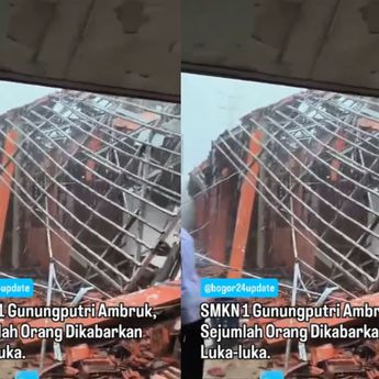 SMKN 1 Gunungputri Ambruk, Puluhan Orang Luka-luka