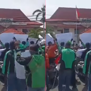 Ratusan Pengemudi Ojol Geruduk Kantor DPRD Pasuruan, Protes Motor Mogok Usai Isi BBM
