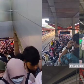 KRL Gangguan di Stasiun Bekasi, Lautan Penumpang Terjebak Antrean Panjang