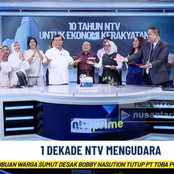 Satu Dekade NTV, Nurdin Tampubolon Potong Kue Bersama Wamenkop Farida Farichah