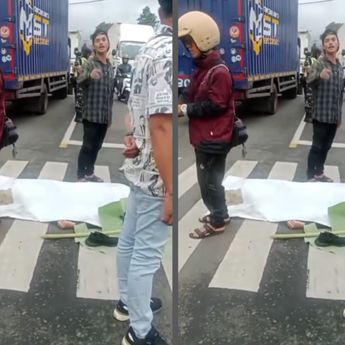 Pemotor Beat Tewas Terlindas Truk di Cibadak Sukabumi