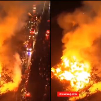 Kebakaran Besar Lahap Belasan Jongko di Bandung, Api Cepat Menyebar Akibat Tumpukan Kayu
