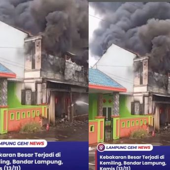 Rumah 2 Lantai di Bandarlampung Terbakar Hebat