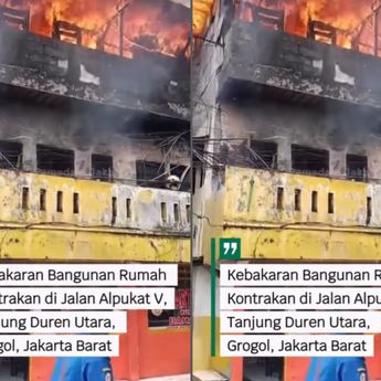 Rumah 3 Lantai Terbakar Hebat di Tanjung Duren
