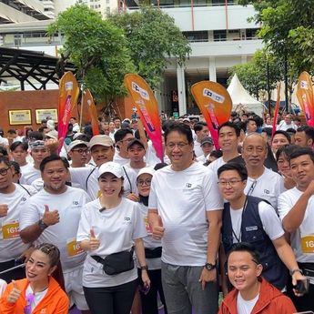 Purbaya Lepas Run for Good Journalism 2025 yang Digelar Forum Pemred